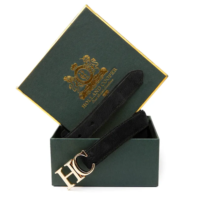 Holland Cooper Atelier Slim Logo Belt - Black